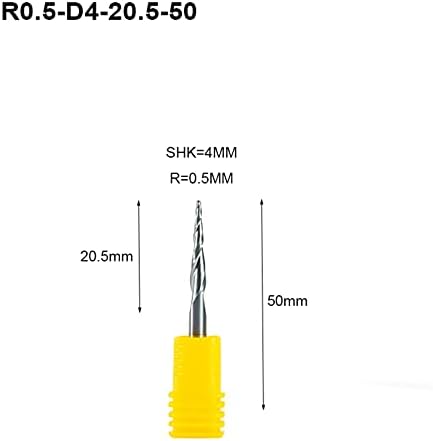 Karbidno glodalo 4kom 4mm drška R0.25 / R0.5 / R0.75 / R1.0 mlin sa konusnom kuglom CNC mašina za graviranje bušilica drvo šperploča MDF 3D krajnji mlin