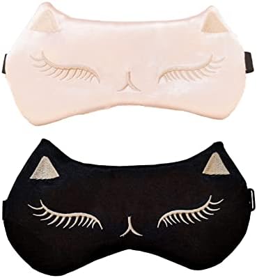 SILK maska ​​za spavanje, 4pack Kids maska ​​za oči s podesivim kaišem za glavu za spavanje dječaka za žene Muškarci Travel Party