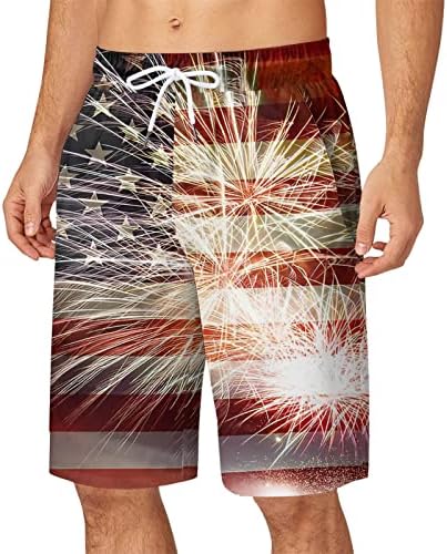 Plus size Swim trunks mens zvezda Stripe Print Fashion Swim Surf Beach Hratke Ležerne prilike Patriot Boxer Gats