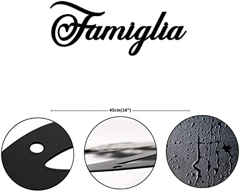 Alioyoit Metal znak Famiglia Word Art Sign Calligrafy Prilagođeni laserski rez metalni zid Viseći dekor Potpise Spreman za objesiti