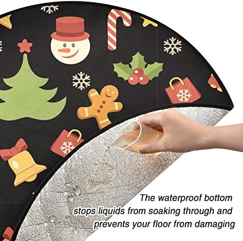 Visesunny Christen Tree Mat Christmas Santa Claus Snowflake Holly uzorak stalka za stalku MAT Podni zaštitnik upijajući stalk nosač za stalke Mat za sezonski zahvalnik Halloween Xmas Holiday