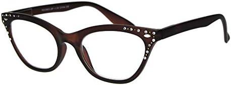 Pastl Womens uvećane naočale za čitanje Rhinestone Cateye Proljetni čitaoci šarke