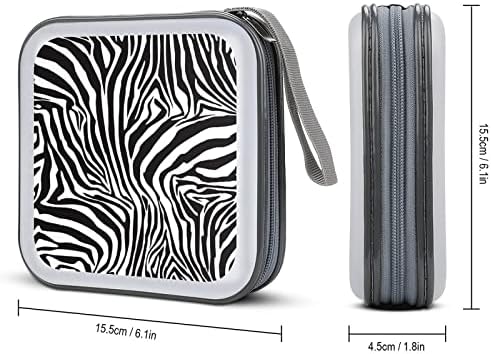 Afričke Zebra Stripes CD Case Case Plastični DVD nosač novčanika Prijenosni torba za pohranu za automatsko putovanje