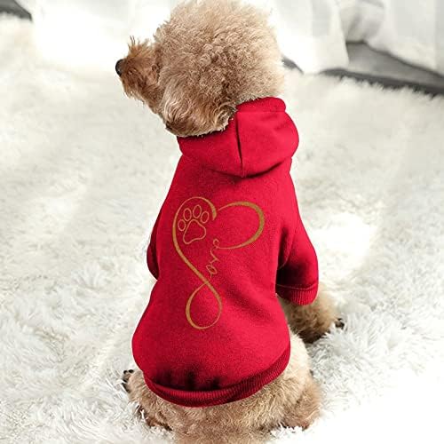 Heartbeat Cat Dog PET Love Dog Odjeća za zimske kućne ljubimce Soft i tople passke dukseve za male srednje pse