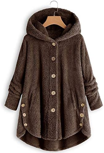 Žene plus veličine sa kapuljačom sa kapuljačom plišane vrhove - casual zimski vuneni kaput zimska jakna za pulover Topla odjeća Cardigan