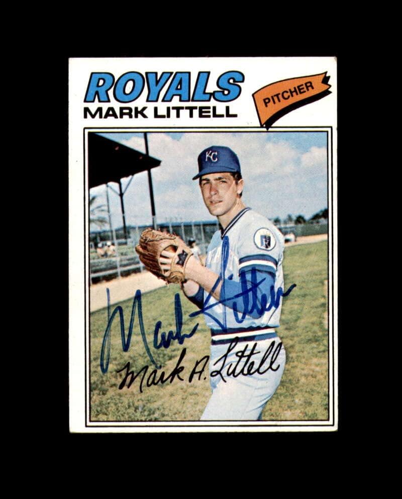 Mark Littelell ručna potpisala je 1977. topps Kansas City Royals Royals