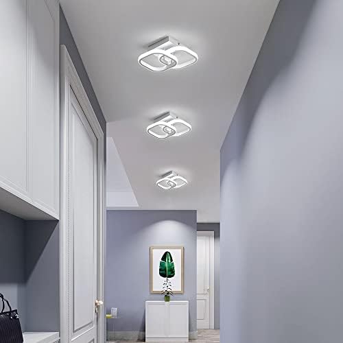 Daxgd Square LED stropni svjetiljke Moderni LED stropni svjetlosni čvorovi unutarnje rasvjete bijela akrilna stropna svjetiljka za dnevni boravak, kuhinju, hodnik, blagovaonica