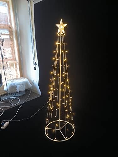 LED metalno ukrasno drvo s gornjom zvijezdom - toplo bijela
