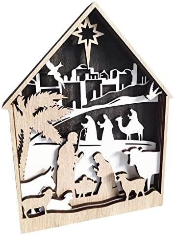 Ukrasi zanatima za obrtni religiozni kućni kreativni ukras Drveni kućni dekor Ornament Garland Božić