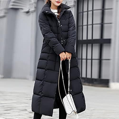 TOPUNDE zimski kaputi za žene s dugim rukavima Big Yards Jednobojni kapuljač s kapuljačom od pamuka pamučna jakna