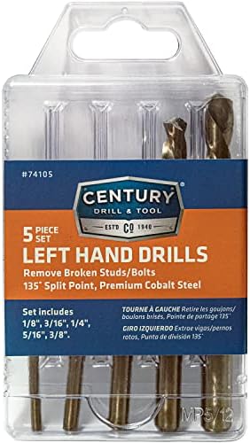 Century Drill & alat 74105 Cobalt burgija za lijevu ruku, Set od 5 komada