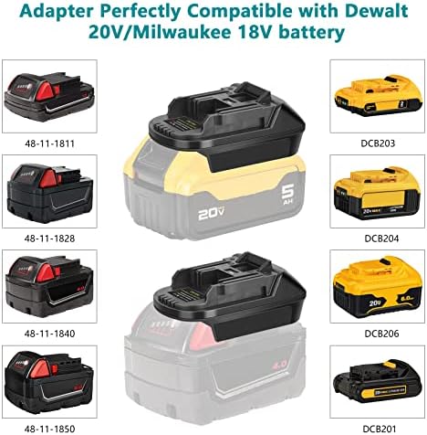 Kunlun DM18M adapter za baterije i 4pack 20V baterija za dewalt paket za Makita 18V alate
