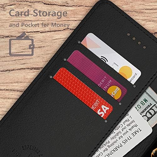 Qoosan Galaxy A52 5G torbica za novčanik za žene i muškarce, sklopiva PU kožna preklopna futrola za telefon sa držačem za kartice, Crna