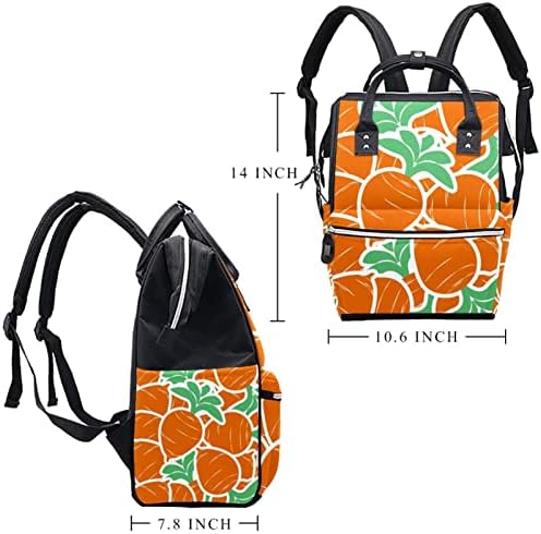 Crtani narančasto povrće mrkva uzorka ruksak ruksak za bebe nazivne promjene torbe s više funkcija Veliki kapacitet putna torba