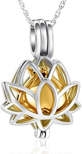 Vccwyqk kremiranje nakit Lotus urn ogrlica za pepeo za žene, šuplje lotos cvjetni oblik kremiranja nakita za pepeo