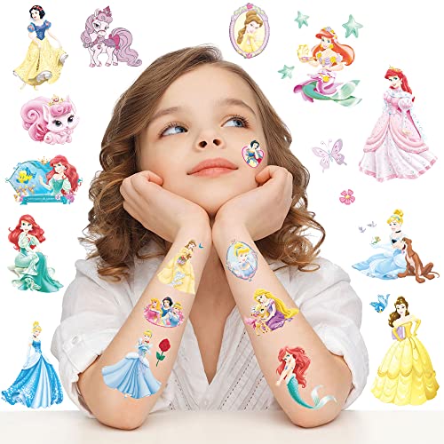 240 kom princeza privremene tetovaže za djevojčice, 8 listova vodootporne naljepnice za tetovaže,dekoracija crtanih tema, dječje igračke