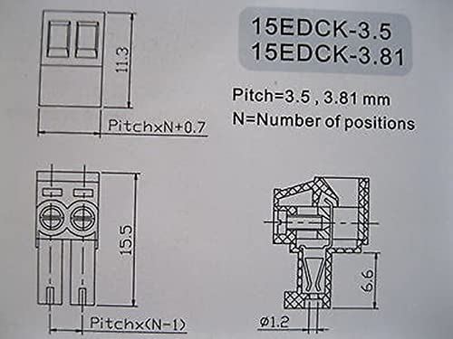 12 kom konektor vijčanog terminalnog bloka 3,5 mm Ugao 12-pinski zeleni priključni tip