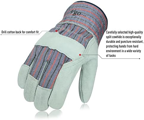 VGO ... 1-par sigurnosne kožne radne rukavice muškarci, vrtlarske rukavice, rukavice za rigane rukavice, rukavice za builder