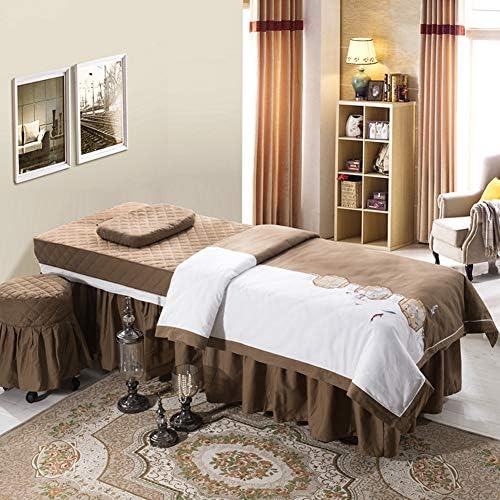 Čisti Setovi stolova za masažu u čipkastim šavovima,jednostavna kozmetička Navlaka za krevet od 4 kom prozračne navlake za suknju