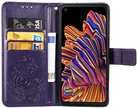 LEMAXELERS Samsung Xcover Pro Case Bling Diamond Butterfly Clover torbica za novčanik sa utorima za kartice magnetno preklopno postolje