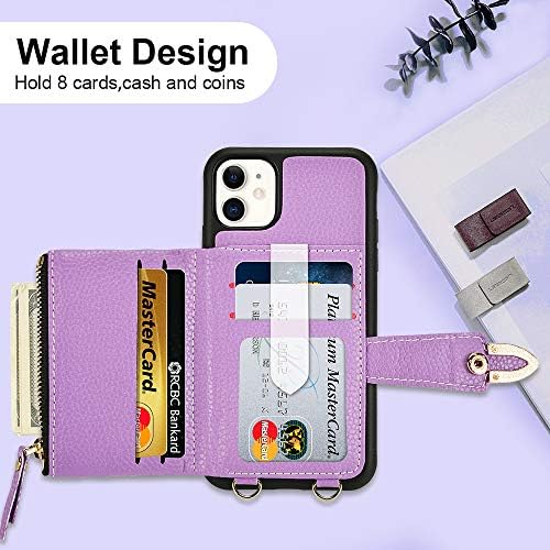 ZVE iPhone 12 i iPhone 12 Pro torbica za novčanik,futrola za iPhone 12/iPhone 12 Pro sa držačem za kartice sa zatvaračem kožna torbica
