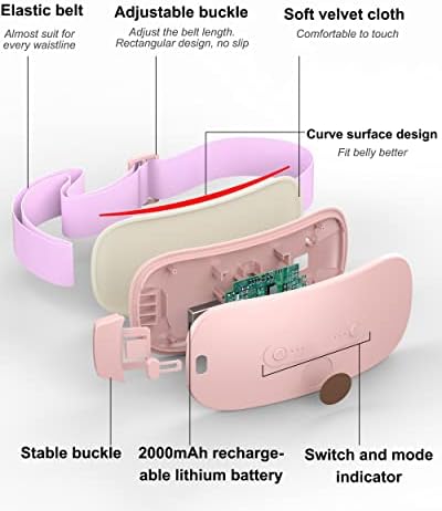 Jastučići za grijanje za grčeve, prijenosni menstrualni jastučić za grijanje,Akumulatorski jastuk za grijanje za ublažavanje bolova, USB punjivi putni jastučić za grijanje za višekratnu upotrebu jastučići za Period sa masažerom