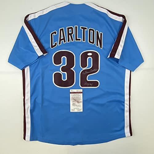 Autographing / potpisan Steve Carlton Lefty Philadelphia Retro Blue Baseball Jersey JSA COA