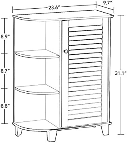 DIYEAH kabinet za kupaonicu, ormarići za jednu osobu sa tri sloja bočnih okvira i podesivih polica, multifunkcionalno samostojećim kupaonicama