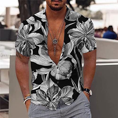 Muška havajska košulja ljetni pamuk kratki rukav donji šorc labave Tropske štampane majice za odmor na plaži Plus Veličina