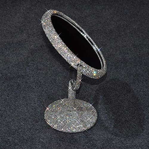 WYBW minimalističko modno kreativno ogledalo za šminkanje uvećano i okrenuto stolno ogledalo za šminkanje, kreativno dvostrano ogledalo za šminkanje sa dijamantima za kupatilo putujuća ogledala za ispraznost