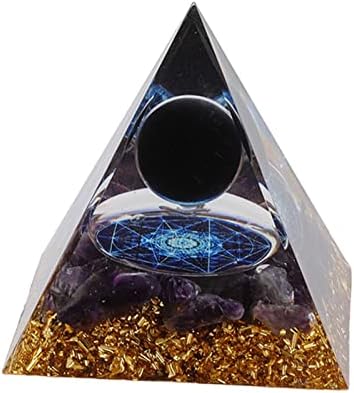 PLPlaaoo Orgone Crystal piramida, 2,4x2,4x2.4 u izvrsnoj orgonitnoj piramidi, pozitivno zacjeljivanje energije kristalno piramida, izdržljiva orgone čakra piramida za dekoraciju za dnevnu sobu uredski dekoracija