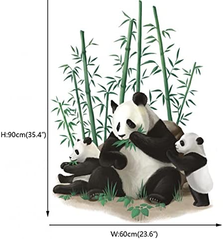 Runtoo Panda Zidne umjetničke naljepnice Bambusove naljepnice za životinje za djevojke Dječja spavaća soba Dječji vrtić