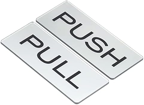 Patikil Push Power Natpise, 8 pakovanja Samoljepljivi pravokutni akrilni naljepnica naljepnica za zid za uredsku trgovinu, srebro