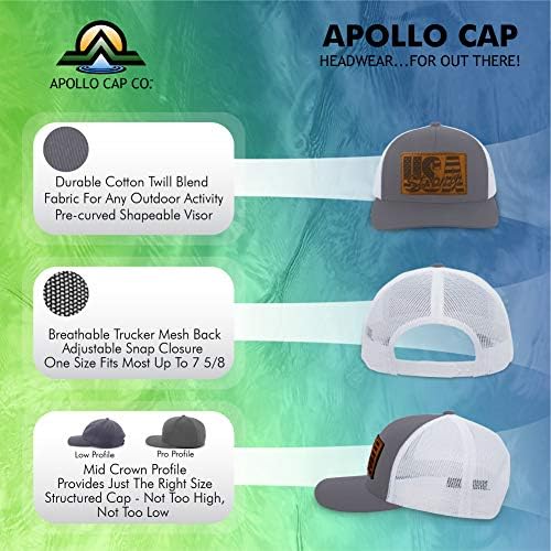 Apollo Cap Co. Kamionska kapa - koža Live krug Patch šešir - Snapback zatvaranje - kruna srednjeg profila-odlično za muškarce i žene!