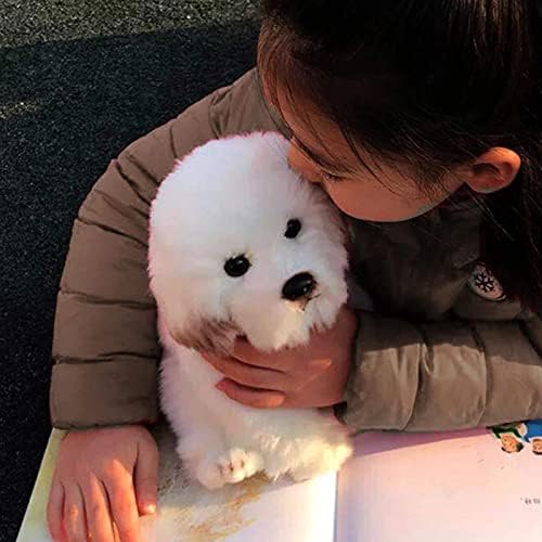 14 Realistični plišani malteški pas, punjene životinjske pseće igračke za pse, meka plišani jastuk rođendan za djecu i odrasle, bijeli
