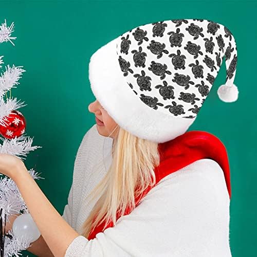 Morska kornjača Božićni šešir Santa Claus kape kratki pliš sa bijelim manžetama za muškarce žene Božić dekoracije za prazničnu zabavu