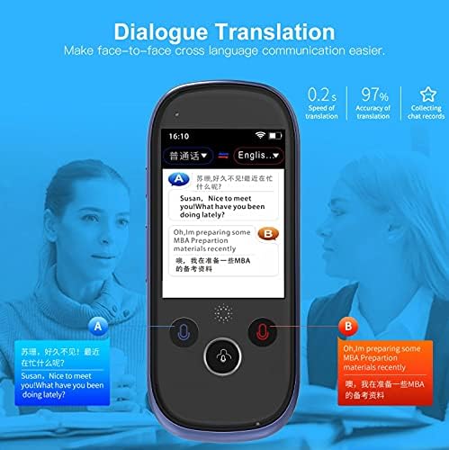 LUKEO K1 Pro pametni uređaj za prevođenje glasa sa 2.4 inčnim ekranom osetljivim na dodir WiFi / Hotspot veza/Offline podrška 77 jezika