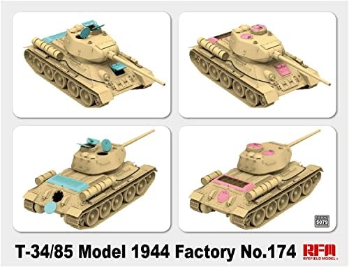 Ryfield Model RFM5079 1/35 Sovjetska armija T-34/85 Mod 1944 174 fabrički ugao zajednička kupola varijacija plastični Model