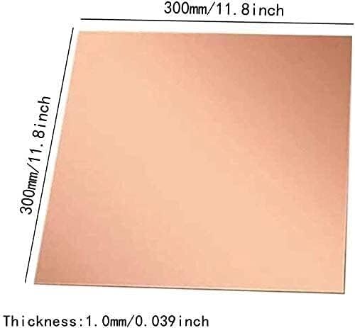 YIWANGO metalna bakrena folija bakarni lim ljubičasta bakrena ploča 6 različitih veličina za, zanati, uradi sam, ručno rađeni materijal Mesingana ploča Mesingana ploča bakarni listovi