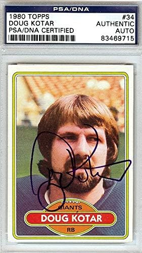 Doug Kotar autogramen 1980. apps kartice 34 New York Giants PSA / DNK 83469715 - NFL autogramene fudbalske karte