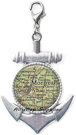 AllMapsupplier Modni sidreni zatvarač Povucite Montreal Karta Jastog kopča, montreal Karta sidra palica Pull Montreal sidrene patentne