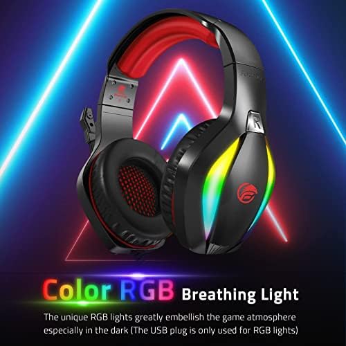 Fachixy Fc100 Gaming slušalice za PS4 / PS5 / PC / Xbox/Nintendo Switch, Xbox slušalice sa RGB svjetlom, PS5 slušalice sa Mic-om