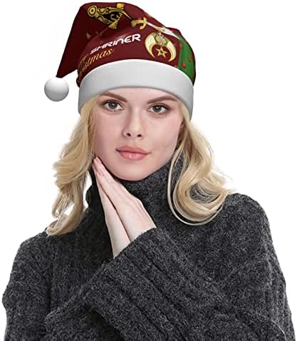 Masonski Shriner Split Funny odrasle pliš Santa šešir Božić šešir za žene & amp ;muškarci Božić Holiday Hat