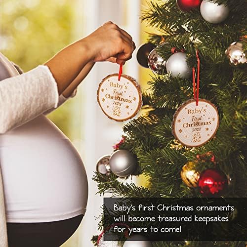Bebini prvi Božićni ukrasi 2022 - 2 paketa Gingerbread Man bebina prva božićna jelka dekoracija za uspomenu novorođena beba poklon