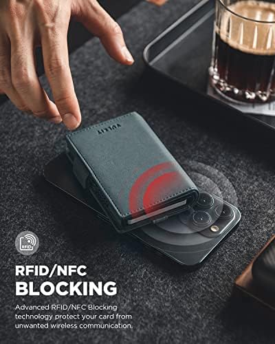 Vulkan kartica držač novčanik sa Airtag držač & ID prozor Pop Up koža novčanik RFID Blokiranje magnetno zatvaranje za muškarce