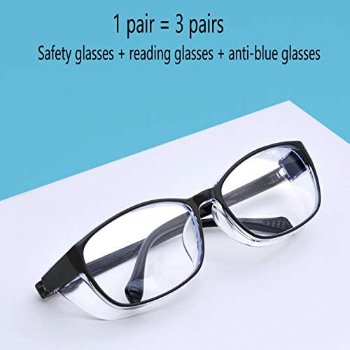 Sigurnosne naočale sa čitateljima 0 ~ + 400 za žene Muškarci Sigurnost Plavo svjetlo Čitanje naočale Naočale za zaštitu očiju Bistri objektiv