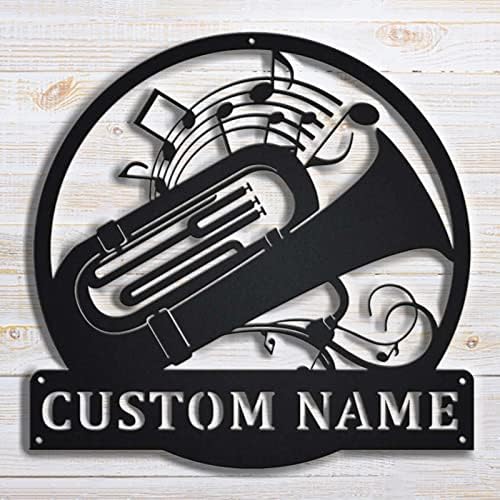 Personalizirani Tuba Music Metal Sign, Custom Tuba Music Monogram Metal Decor, Tuba Muzika, Glazbeni instrument, Tuba Music Wall Art, Personalizirani porodični logo