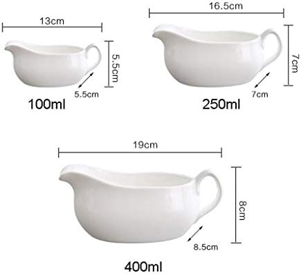 Umak brod Gravy Boat Serveware blagovaona Gravy Boat Porculanski Gravy Boat bijeli fini porculan s ručkom i kapljicama za usne za