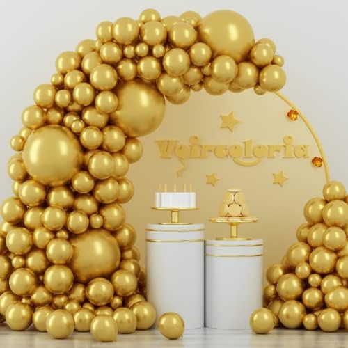 Voircoloria 130kom baloni od metalik zlata različitih veličina 18 12 10 5 baloni od lateksa za rođendansku maturu Baby Shower godišnjica