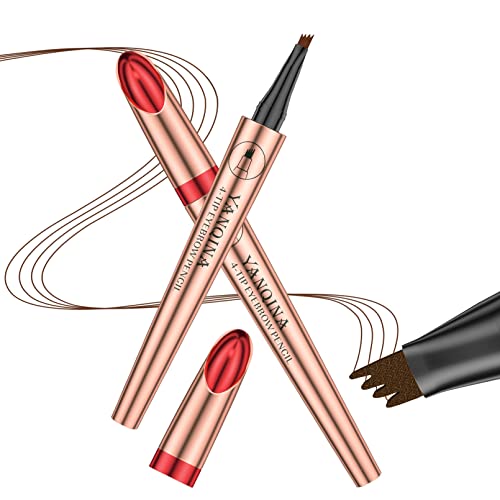 MULPG olovka za obrve,tečna šminka obrva,olovka za obrve sa mikro olovkom za obrve sa 4 tačke stvara dugotrajnu vodootpornu prirodnu